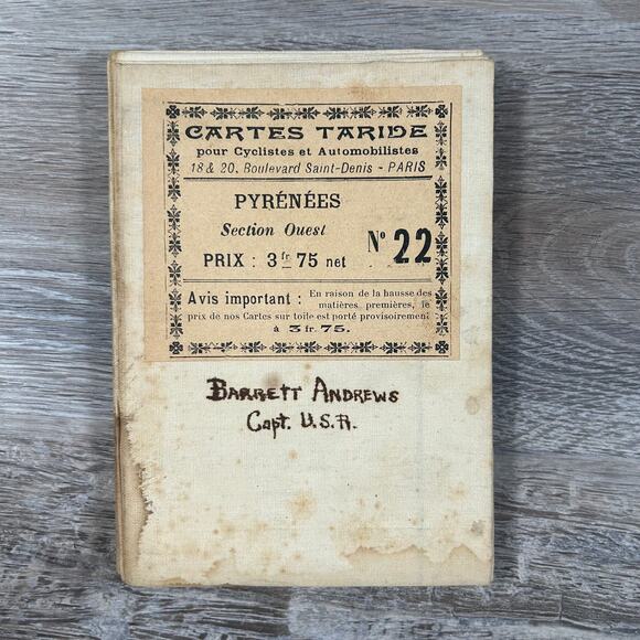 Antique 1920s French Road Map – Pyrenees Section Ouest by A. Taride - Picture 5 of 5